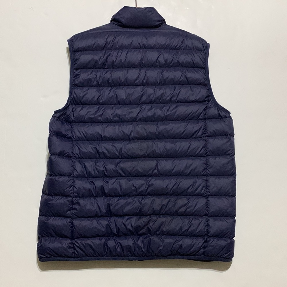 Eddie Bauer Mens Large Puffer Down Fill Vest Jacket Navy Blue - Picture 4 of 8